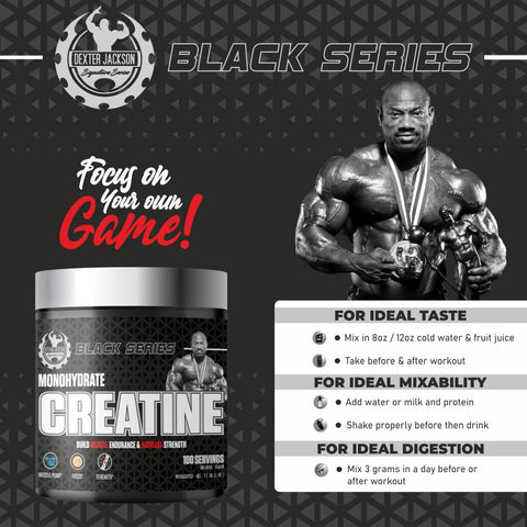 Dexter Jackson Black Series Monohydrate Creatine (300 Gm, 100 Servings)
