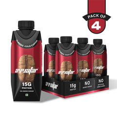 Avvatar Protein Cold Coffee | 1 L | Classic Cold Coffee | Pack of 4 (4X250ml)
