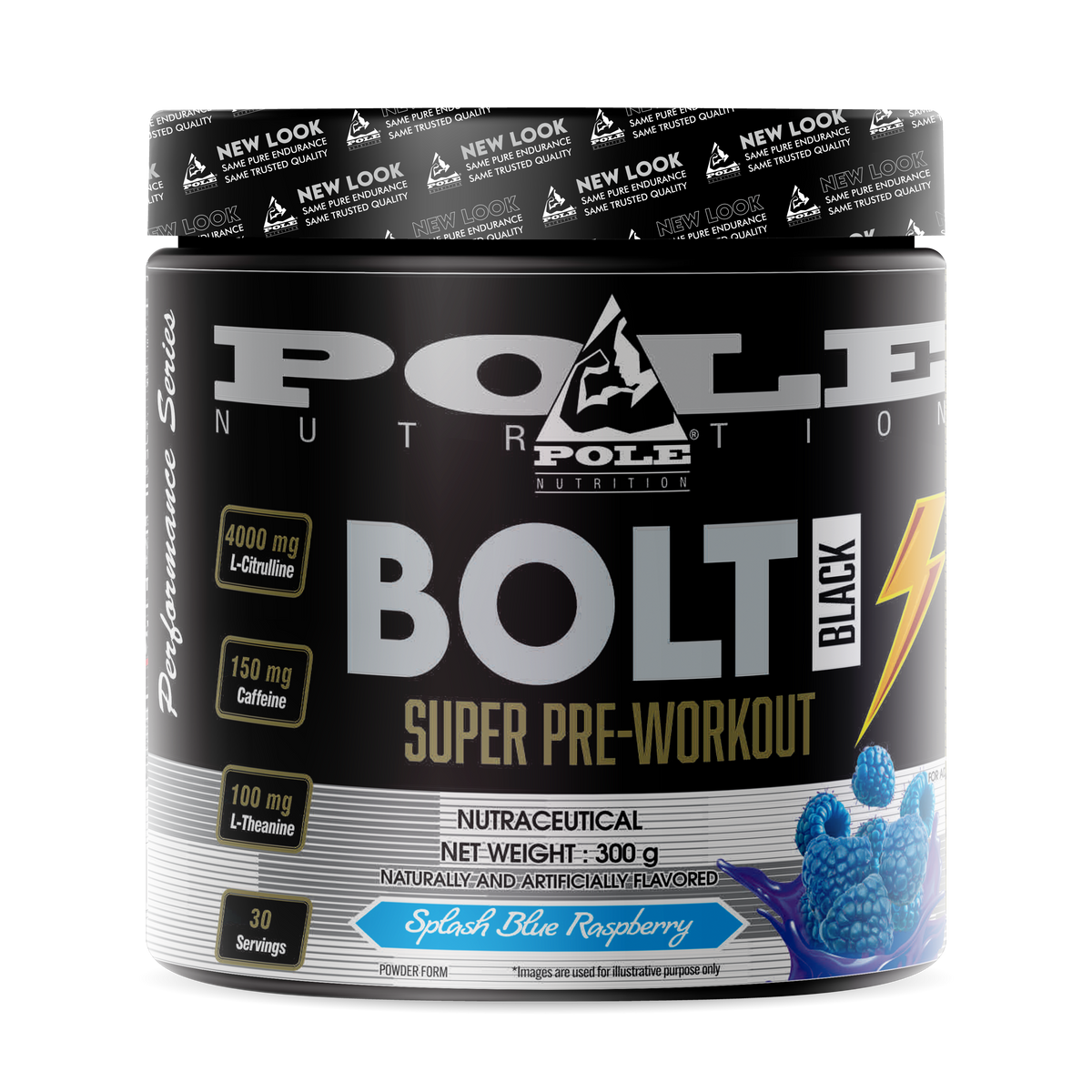 POLE Nutrition BOLT BLACK – Super Pre-Workout | 4000 mg L-Citrulline + 150 mg Caffeine