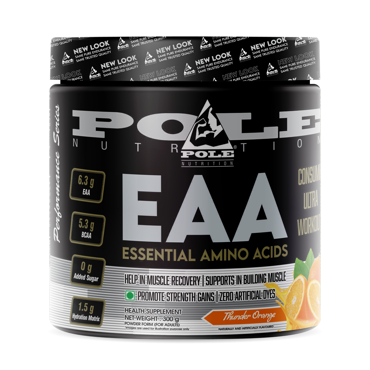POLE Nutrition EAA Essential Amino Acids– 6.3g EAA + 5.3g BCAA– 300g