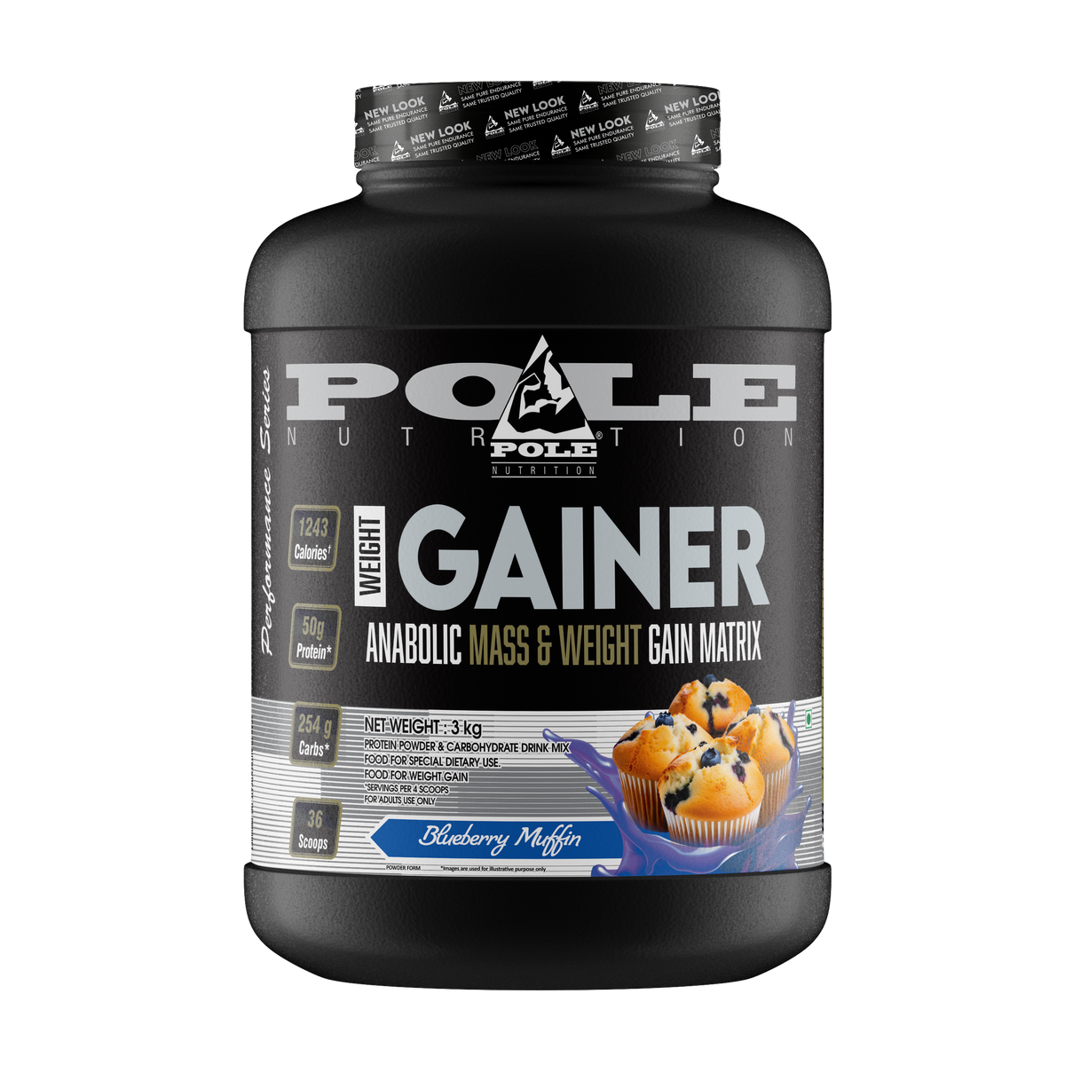Pole Nutrition Weight Gainer – Anabolic Mass & Weight Gain Matrix- 3Kg (6.61Lbs), 36 Servings