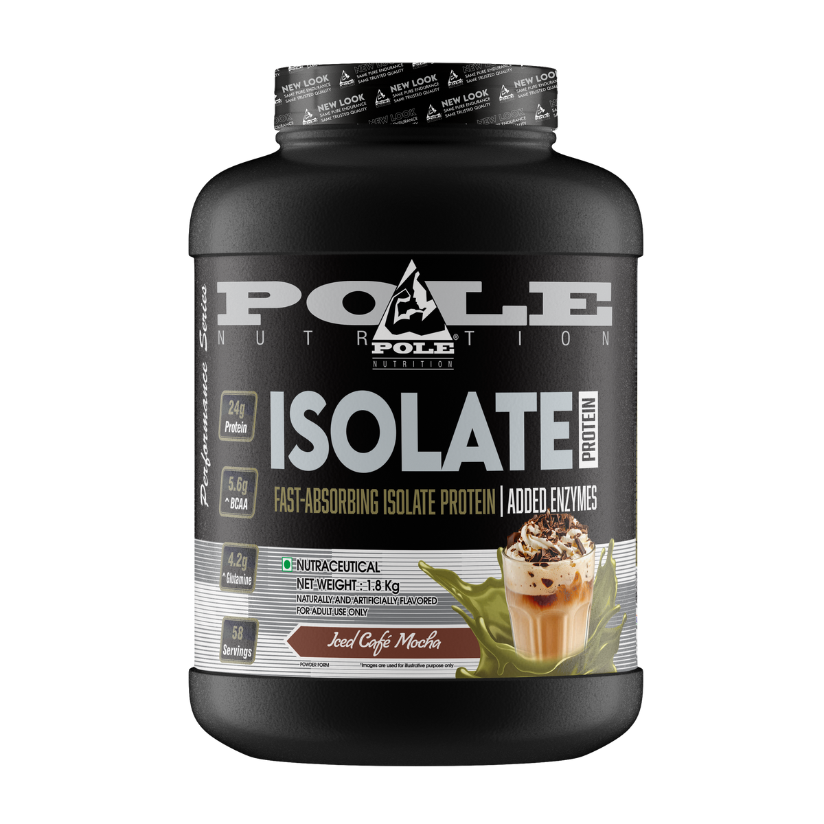 Pole Nutrition Isolate Protein – 1.8 kg | 58 Servings | 24g Protein | Added Enzymes & Probiotics